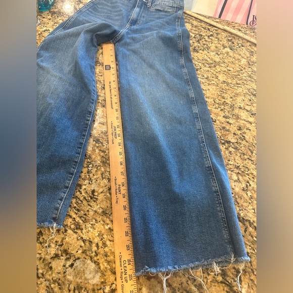 &Denim H&M Wide-leg Cropped culotte denim blue Jeans size 2 raw hem - Picture 10 of 10